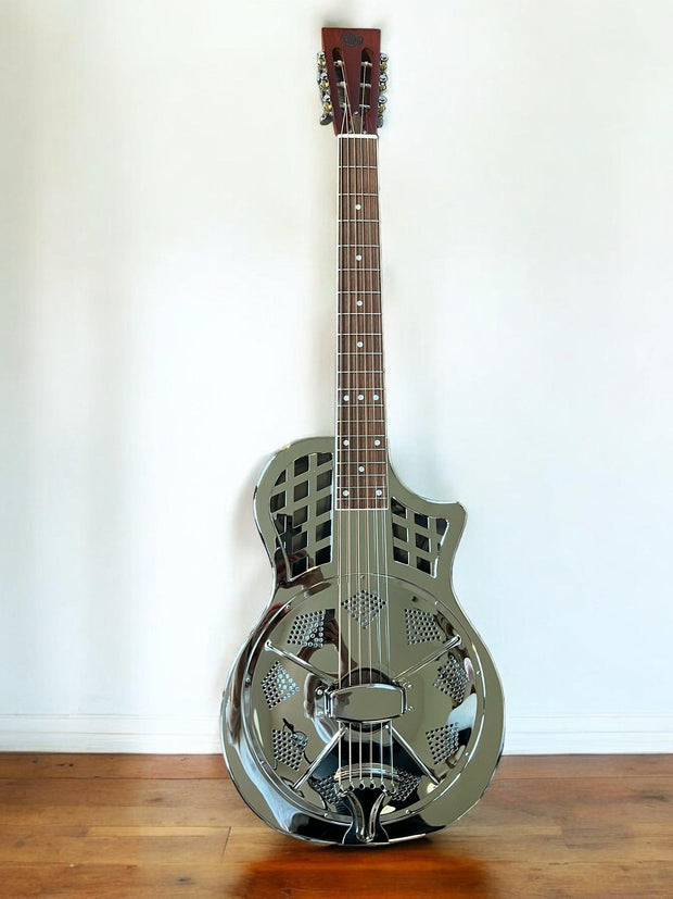 Sound Smith Parlor Resonator Cutaway Guitar - Chrome Finish