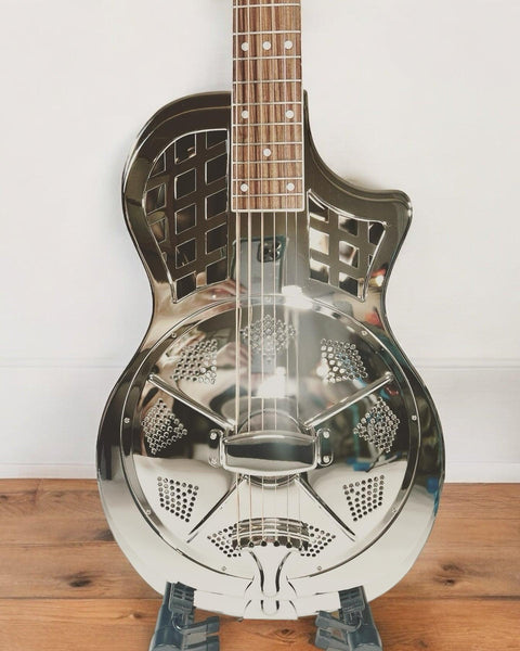 Sound Smith Parlor Resonator Cutaway Guitar - Chrome Finish