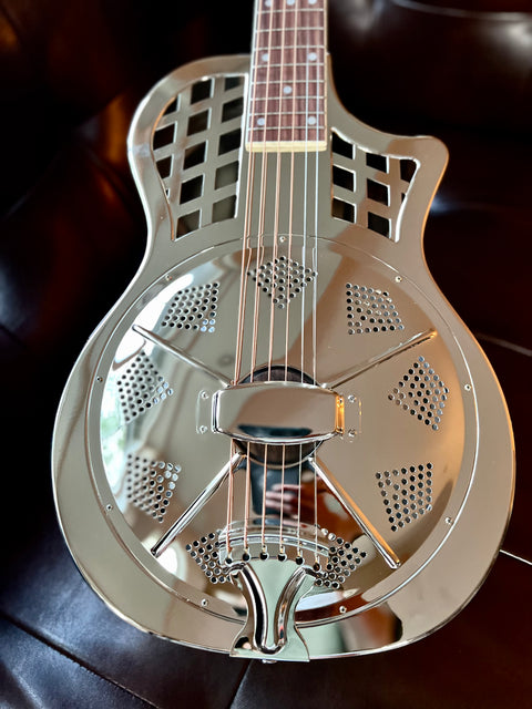 NEW! Sound Smith Parlor Resonator Cutaway - Chrome Finish - PRE ORDER (spring 2024)