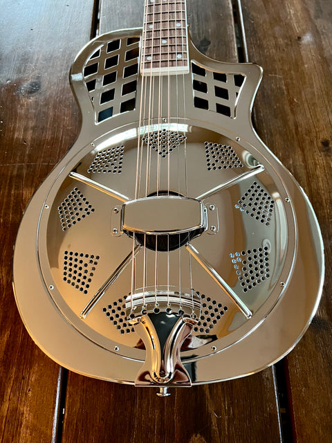 Sound Smith Parlor Resonator Cutaway Guitar - Chrome Finish