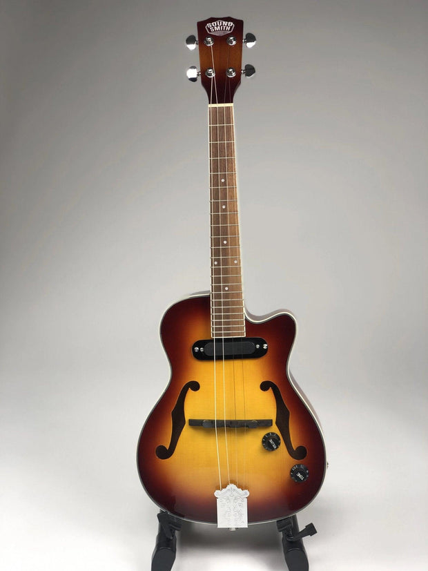 Sound Smith Electric Hollow Body Jazz Tenor Ukulele  - Antique Sunburst - SOUND SMITH  Ukulele - steel string ukulele - low g ukulele - jazz ukulele